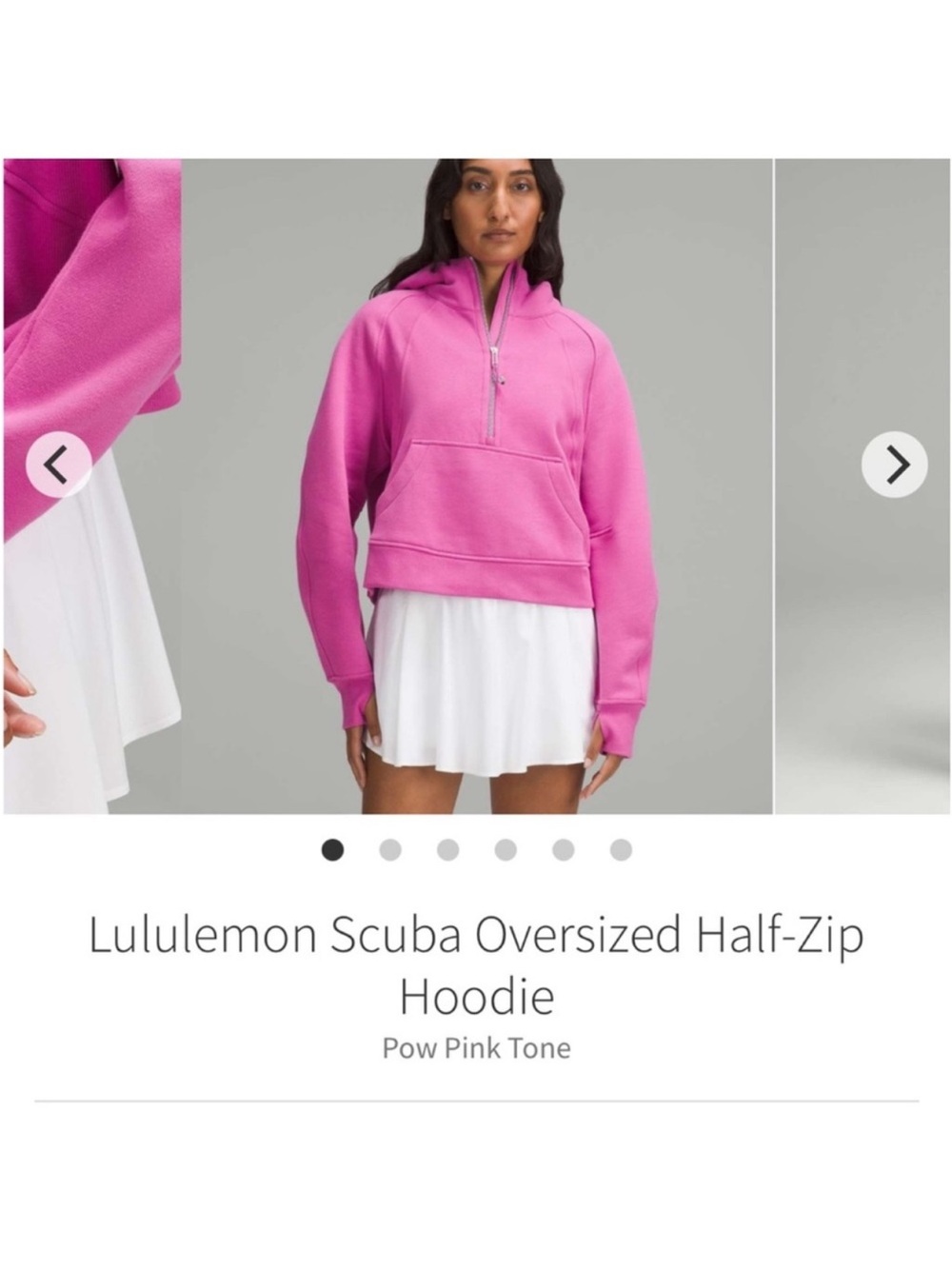 Lululemon Scuba Oversized Half Zip Hoodie Pow Pink Tone Sz M/L